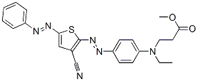 3-[Ethyl[4-(3-cyano-5-phenylazo-2-thienylazo)phenyl]amino]propionic acid methyl ester