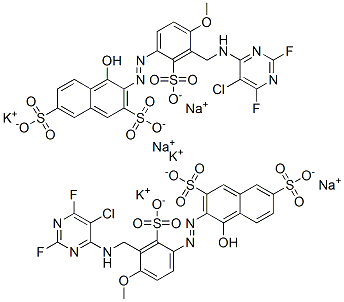 3-[[3-[[(5-chloro-2,6-difluoro-4-pyrimidinyl)amino]methyl]-4-methoxy-2-sulphophenyl]azo]-4-hydroxynaphthalene-2,7-disulphonic acid, potassium sodium salt
