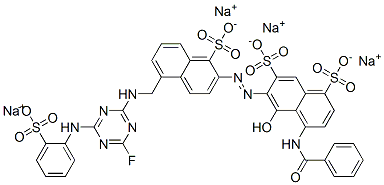 4-(benzoylamino)-6-[[5-[[[4-fluoro-6-[(2-sulphophenyl)amino]-1,3,5-triazin-2-yl]amino]methyl]-1-sulpho-2-naphthyl]azo]-5-hydroxynaphthalene-1,7-disulphonic acid, sodium salt