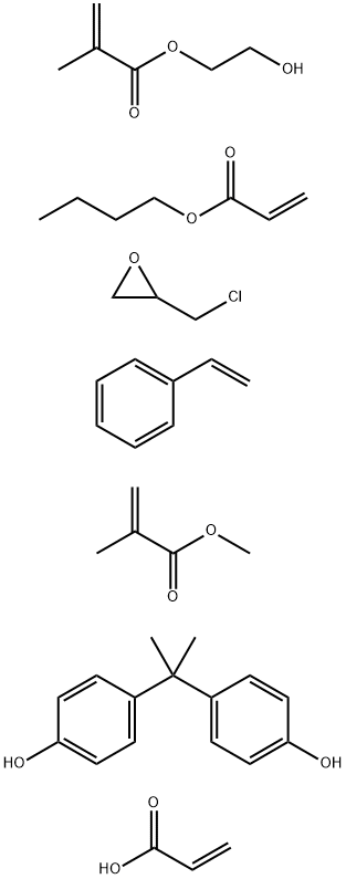 2-Propenoic acid, 2-methyl-, 2-hydroxyethyl ester, polymer with butyl 2-propenoate, (chloromethyl)oxirane, ethenylbenzene, 4,4-(1-methylethylidene)bisphenol, methyl 2-methyl-2-propenoate and 2-propenoic acid
