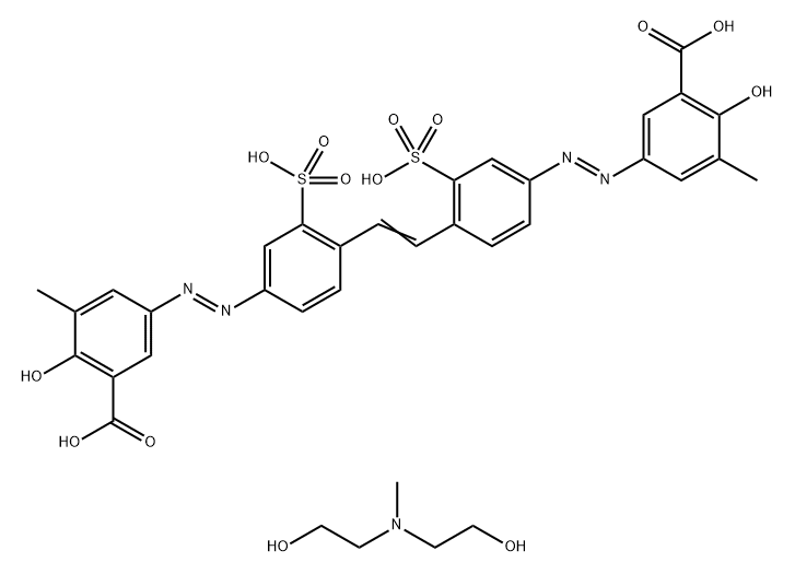 3,3'-[1,2-乙烯二基二[(3-磺-4,1-亚苯基)偶氮]]二(6-羟基-5-甲基)苯甲酸锂钠盐与2,2'(甲基亚氨基)二乙醇的化合物