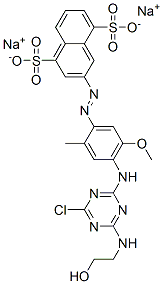 1,5-Naphthalenedisulfonic acid, 3-[[4-[[4-chloro-6-[(2-hydroxyethyl) amino]-1,3,5-triazin-2-yl]amino]-5-methoxy -2-methylphenyl]azo]-, disodium salt
