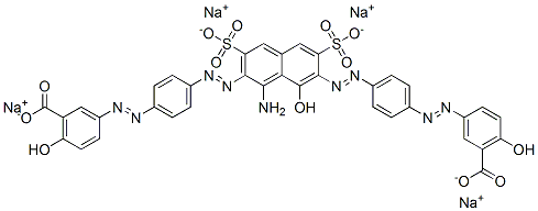 tetrasodium 3,3'-[(1-amino-8-hydroxy-3,6-disulphonatonaphthalene-2,7-diyl)bis(azo-4,1-phenyleneazo)]bis[6-hydroxybenzoate]