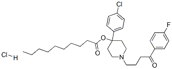 4-(4-chlorophenyl)-1-[4-(4-fluorophenyl)-4-oxobutyl]-4-piperidyl decanoate hydrochloride
