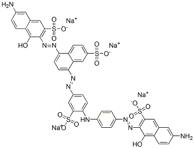 tetrasodium 5-[(6-amino-1-hydroxy-3-sulphonato-2-naphthyl)azo]-8-[[4-[[4-[(6-amino-1-hydroxy-3-sulphonato-2-naphthyl)azo]phenyl]amino]-3-sulphonatophenyl]azo]naphthalene-2-sulphonate