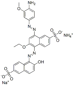 ammonium sodium 8-[(4-amino-3-methoxyphenyl)azo]-6-ethoxy-5-[(2-hydroxy-6-sulphonatonaphthyl)azo]naphthalene-2-sulphonate