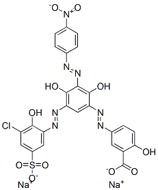 disodium 5-[[5-[(3-chloro-2-hydroxy-5-sulphonatophenyl)azo]-2,4-dihydroxy-3-[(4-nitrophenyl)azo]phenyl]azo]salicylate