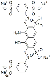 pentasodium hydrogen -4-amino-3-[(2,5-disulphonatophenyl)azo]-5-hydroxy-6-[(3-phosphonatophenyl)azo]naphthalene-2,7-disulphonate
