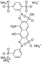 pentaammonium hydrogen 4-amino-3-[(2,5-disulphonatophenyl)azo]-5-hydroxy-6-[(3-phosphonatophenyl)azo]naphthalene-2,7-disulphonate