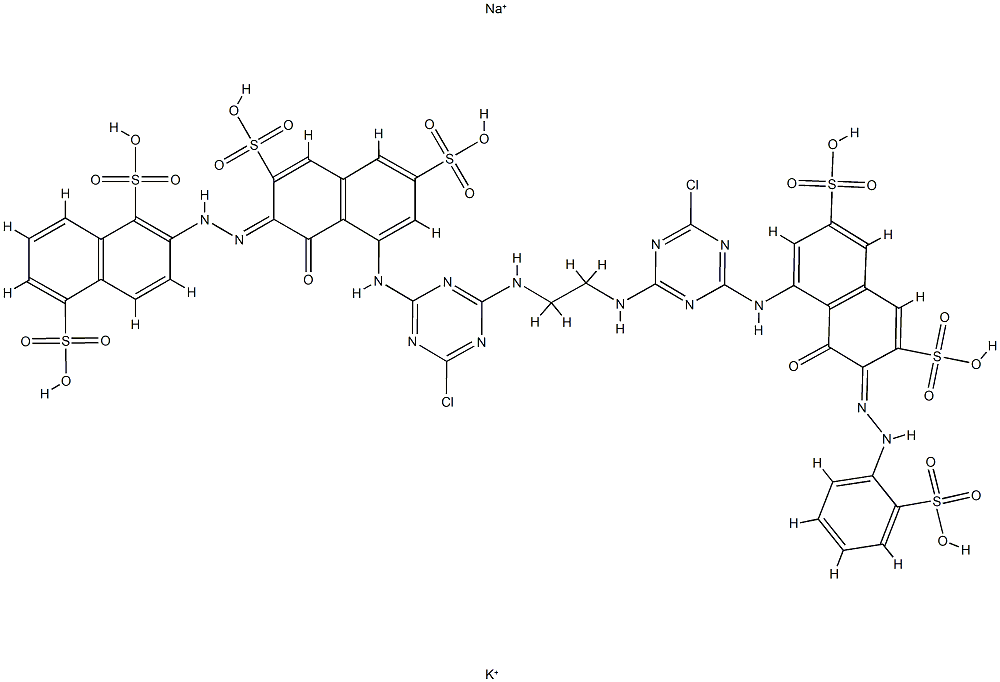 2-[[8-[[4-氯-6-[[2-[[4-氯-6-[[8-羟基-3,6-二磺基-7-[(2-磺苯基)偶氮]-1-萘基]氨基]-1,3,5-三嗪-2-基]氨基]乙基]氨基]-1,3,5-三嗪-2-基]氨基]-1-羟基-3,6-二磺基-2-萘基]偶氮]-1,5-萘二磺酸钾钠盐
