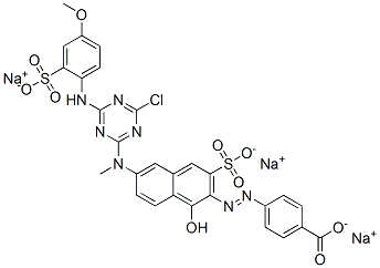 trisodium 4-[[6-[[4-chloro-6-[(4-methoxy-2-sulphonatophenyl)amino]-1,3,5-triazin-2-yl]methylamino]-1-hydroxy-3-sulphonato-2-naphthyl]azo]benzoate