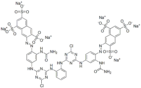 hexasodium 7,7'-[1,2-phenylenebis[imino(6-chloro-1,3,5-triazine-4,2-diyl)imino[2-[(aminocarbonyl)amino]-4,1-phenylene]azo]]bis(naphthalene-1,3,6-trisulphonate)