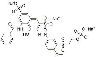 trisodium 5-(benzoylamino)-4-hydroxy-3-[[4-methoxy-3-[[2-(sulphonatooxy)ethyl]sulphonyl]phenyl]azo]naphthalene-2,7-disulphonate