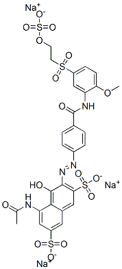 trisodium 5-(acetylamino)-4-hydroxy-3-[[4-[[[2-methoxy-5-[[2-(sulphonatooxy)ethyl]sulphonyl]phenyl]amino]carbonyl]phenyl]azo]naphthalene-2,7-disulphonate