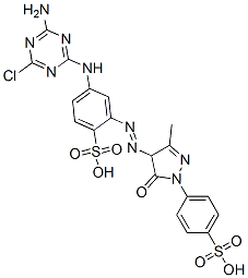 4-[(4-amino-6-chloro-1,3,5-triazin-2-yl)amino]-2-[[4,5-dihydro-3-methyl-5-oxo-1-(4-sulphophenyl)-1H-pyrazol-4-yl]azo]benzenesulphonic acid