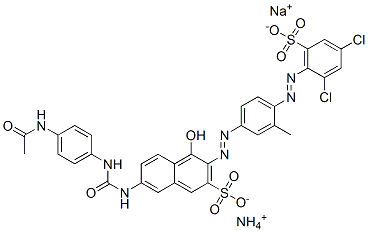 ammonium sodium 7-[[[[4-acetamidophenyl]amino]carbonyl]amino]-3-[[4-[(2,4-dichloro-6-sulphonatophenyl)azo]-m-tolyl]azo]-4-hydroxynaphthalene-2-sulphonate