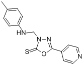 1,3,4-Oxadiazole-2(3H)-thione, 3-(((4-methylphenyl)amino)methyl)-5-(4- pyridinyl)-