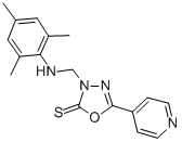 1,3,4-Oxadiazole-2(3H)-thione, 5-(4-pyridinyl)-3-(((2,4,6-trimethylphe nyl)amino)methyl)-