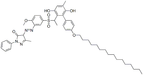 4-[[5-[[1-[4'-(hexadecyloxy)-3,6-dihydroxy-5-methyl[1,1'-biphenyl]-2-yl]ethyl]sulphonyl]-2-methoxyphenyl]azo]-2,4-dihydro-5-methyl-2-phenyl-3H-pyrazol-3-one