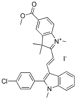 2-[2-[2-(4-chlorophenyl)-1-methyl-1H-indol-3-yl]vinyl]-5-(methoxycarbonyl)-1,3,3-trimethyl-3H-indolium iodide