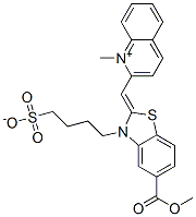 2-[[5-(methoxycarbonyl)-3-(4-sulphonatobutyl)-3H-benzothiazol-2-ylidene]methyl]-1-methylquinolinium
