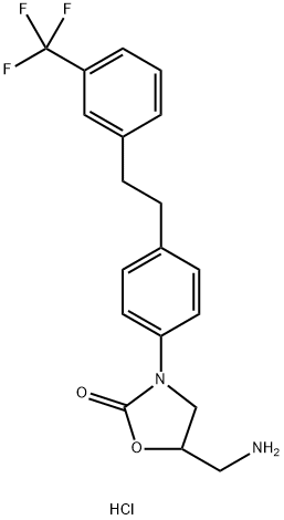 5-(aminomethyl)-3-[4-[2-[3-(trifluoromethyl)phenyl]ethyl]phenyl]oxazol idin-2-one hydrochloride