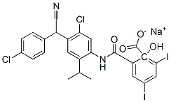 sodium N-[5-chloro-4-[(4-chlorophenyl)cyanomethyl]-2-isopropylphenyl]-2-hydroxy-3,5-diiodobenzamidate