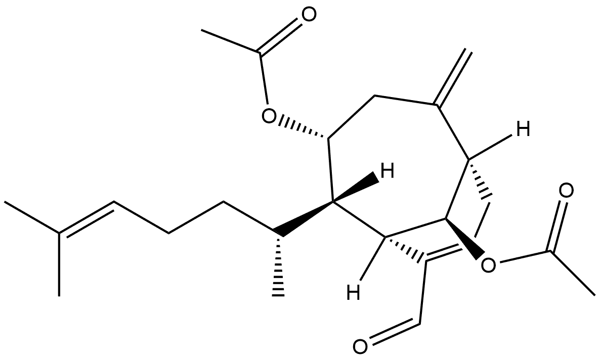 (1R,6R,10S)-4α,10-Bis(acetyloxy)-5α-[(S)-1,5-dimethyl-4-hexenyl]-2-methylenebicyclo[4.3.1]dec-7-ene-7-carbaldehyde