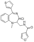 3-Furancarboxamide, N-((2,3-dihydro-1-methyl-5-(3-thienyl)-1H-1,4-benz odiazepin-2-yl)methyl)-, monohydrochloride