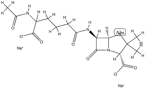 4-Thia-1-azabicyclo(3.2.0)heptane-2-carboxylic acid, 6-((5-(acetylamin o)-5-carboxy-1-oxopentyl)amino)-3,3-dimethyl-7-oxo-, disodium salt, (2 S-(2alpha,5alpha,6beta(R*)))-