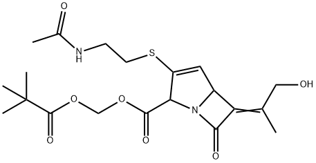3-[(2-乙酰氨基)乙基-硫]-6-(2-羟基-1-甲基亚乙基)-7-氧代-1-氮杂二环[3.2.0]-3-庚烯-2-甲酸(2,2-二甲基-1-氧代-丙氧基)甲基酯