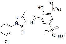 sodium 3-[[1-(3-chlorophenyl)-4,5-dihydro-3-methyl-5-oxo-1H-pyrazol-4-yl]azo]-4-hydroxy-5-nitrobenzenesulphonate