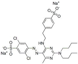 2,5-二氯代-4-[2-(二丁氨基)-4-甲基-6-[[2-(4-磺苯基)乙基氨基]-5-嘧啶基]偶氮基]苯磺酸钠