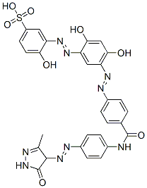 3-[[5-[[4-[[[4-[(4,5-dihydro-3-methyl-5-oxo-1H-pyrazol-4-yl)azo]phenyl]amino]carbonyl]phenyl]azo]-2,4-dihydroxyphenyl]azo]-4-hydroxybenzenesulphonic acid