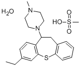 3-Ethyl-11-(4-methylpiperazino)-10,11-dihydrodibenzo(b,f)thiepin metha nesulfonate hemihydrate