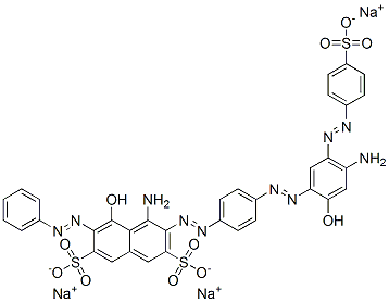 trisodium 4-amino-3-[[4-[[4-amino-2-hydroxy-5-[(4-sulphonatophenyl)azo]phenyl]azo]phenyl]azo]-5-hydroxy-6-(phenylazo)naphthalene-2,7-disulphonate