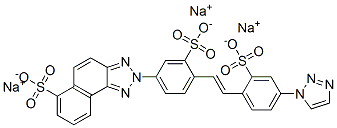 trisodium 2-[3-sulphonato-4-[2-[2-sulphonato-4-(1H-1,2,3-triazol-1-yl)phenyl]vinyl]phenyl]-2H-naphtho[1,2-d]triazole-6-sulphonate