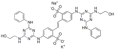 potassium sodium 4,4'-bis[[6-anilino-4-[(2-hydroxyethyl)amino]-1,3,5-triazin-2-yl]amino]stilbene-2,2'-disulphonate