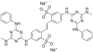2,2'-(1,2-乙烯二基)双[5-[[4-(甲氨基)-6-(苯基氨基)-1,3,5-三嗪基-2-]氨基]]苯磺酸钠盐