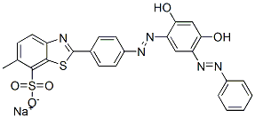 sodium 2-[4-[[2,4-dihydroxy-5-(phenylazo)phenyl]azo]phenyl]-6-methylbenzothiazole-7-sulphonate