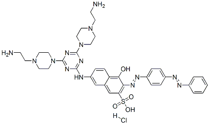 7-[[4,6-bis[4-(2-aminoethyl)piperazin-1-yl]-1,3,5-triazin-2-yl]amino]-4-hydroxy-3-[[4-(phenylazo)phenyl]azo]naphthalene-2-sulphonic acid hydrochloride