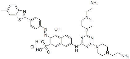 7-[[4,6-bis[4-(2-aminoethyl)-1-piperazinyl]-1,3,5-triazin-2-yl]amino]-4-hydroxy-3-[[4-(6-methylbenzothiazol-2-yl)phenyl]azo]naphthalene-2-sulphonic acid hydrochloride