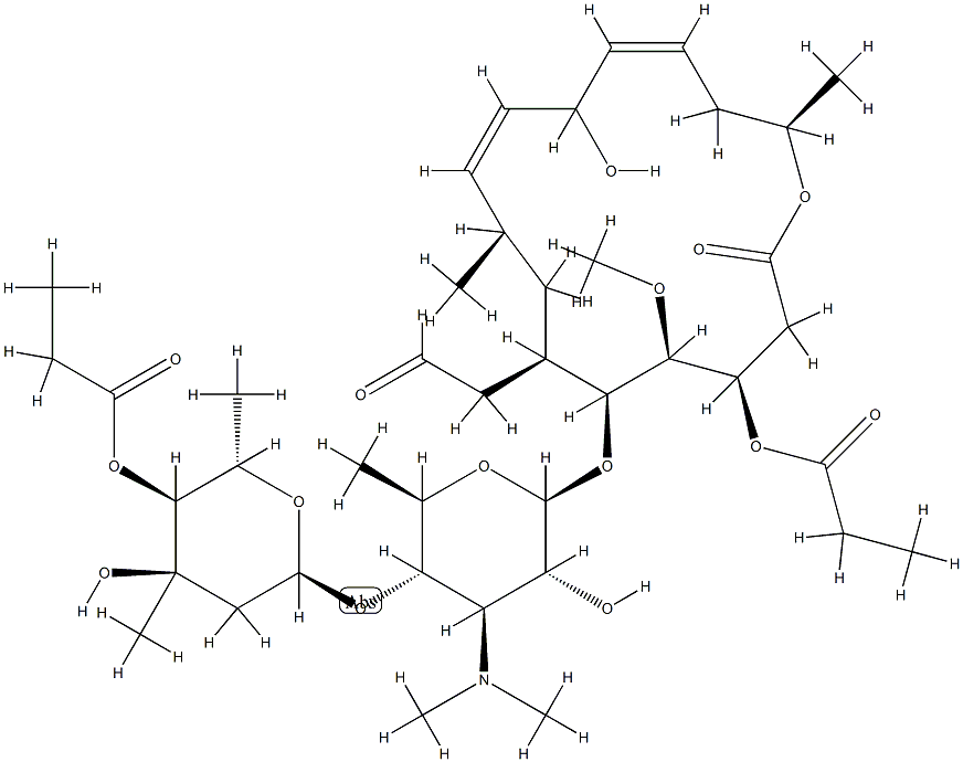 9,10-Didehydro-9-deoxy-10,11-dihydro-11-hydroxyleucomycin V 3,4''-dipropionate