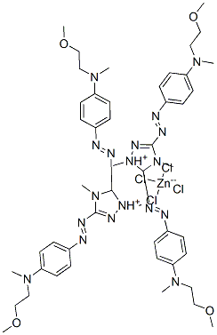 bis[3,5-bis[[4-[(2-methoxyethyl)methylamino]phenyl]azo]-1,4-dimethyl-1H-1,2,4-triazolium] tetrachlorozincate(2-)