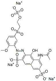 trisodium 5-(acetylamino)-4-hydroxy-3-[[2-methoxy-5-[[2-(sulphonatooxy)ethyl]sulphonyl]phenyl]azo]naphthalene-2,7-disulphonate