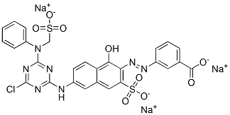 trisodium 3-[[6-[[4-chloro-6-[phenyl(sulphonatomethyl)amino]-1,3,5-triazin-2-yl]amino]-1-hydroxy-3-sulphonato-2-naphthyl]azo]benzoate
