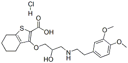 3-[3-[2-(3,4-dimethoxyphenyl)ethylamino]-2-hydroxy-propoxy]-4,5,6,7-te trahydrobenzothiophene-2-carboxylic acid hydrochloride