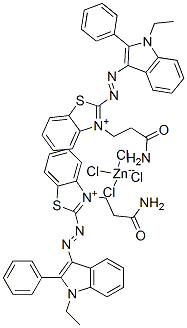 bis[3-(3-amino-3-oxopropyl)-2-[(1-ethyl-2-phenyl-1H-indol-3-yl)azo]benzothiazolium] tetrachlorozincate