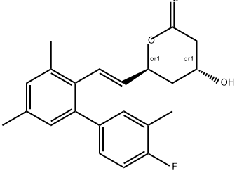 6-(2-(4'-Fluoro-3,3',5-trimethyl(1,1'-biphenyl)-2-yl)ethenyl)tetrahydro-4-hydroxy-2H-pyran-2-one (4alpha,6beta(E))-DL-