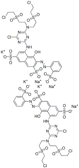 5-[[4-[bis[2-[(2-chloroethyl)sulphonyl]ethyl]amino]-6-chloro-1,3,5-triazin-2-yl]amino]-4-hydroxy-3-[(2-sulphophenyl)azo]naphthalene-2,7-disulphonic acid, potassium sodium salt